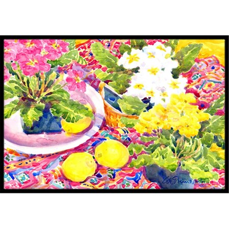 Carolines Treasures Flower - Primroses Indoor Or Outdoor Mat - 18 x 27 in. 6062MAT